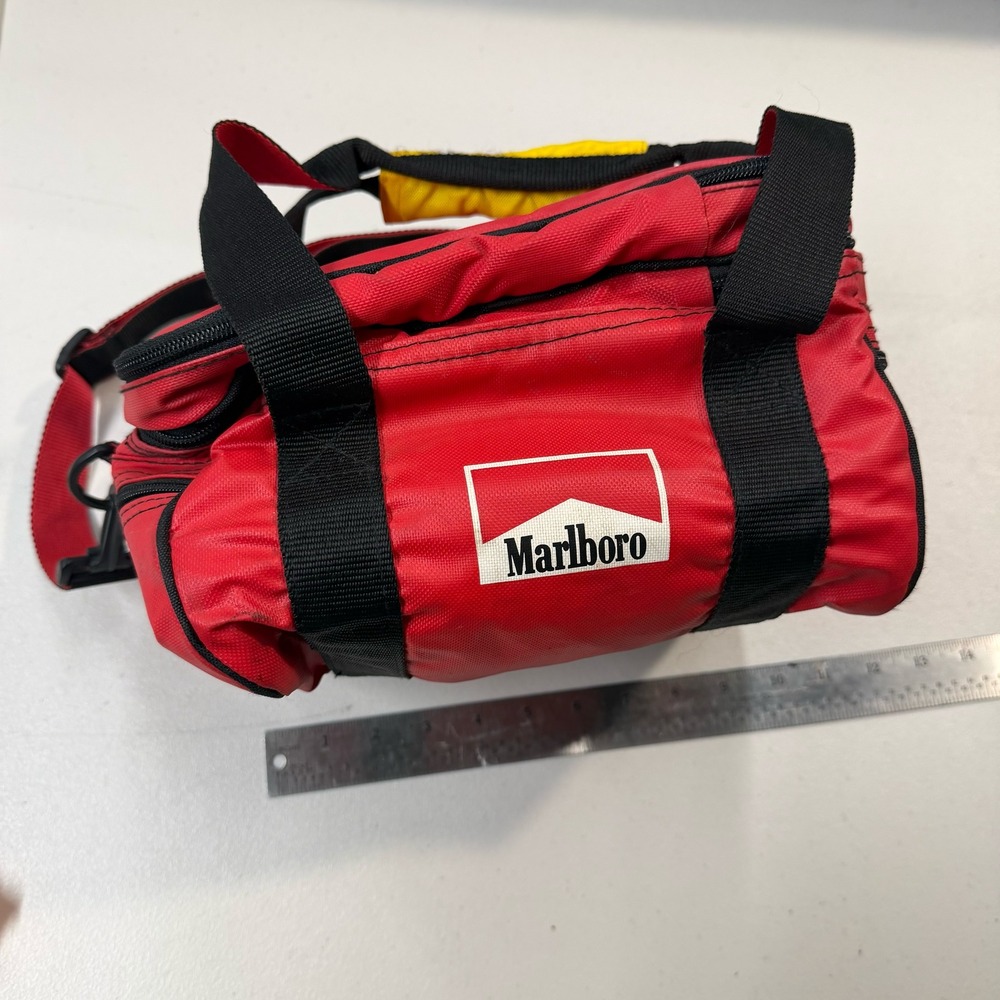 Vintage Marlboro Adventure Team Red Duffel Bag Small‎ Gear Bag 90s Promo